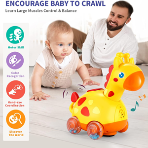 اسباب بازی نوزادی زرافه چرخ دار موزیکال Yerloa Musical Giraffe Crawling _اسباب بازی نوزادی